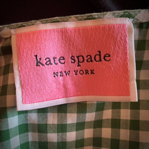 KATE SPADE Mini Gingham Bodega Dress with pockets peasant sleeves - Size: 12 - Picture 10 of 11